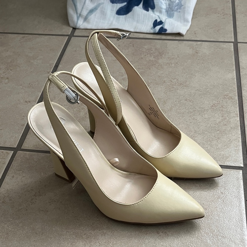 Nine West Cream Slingback Heels